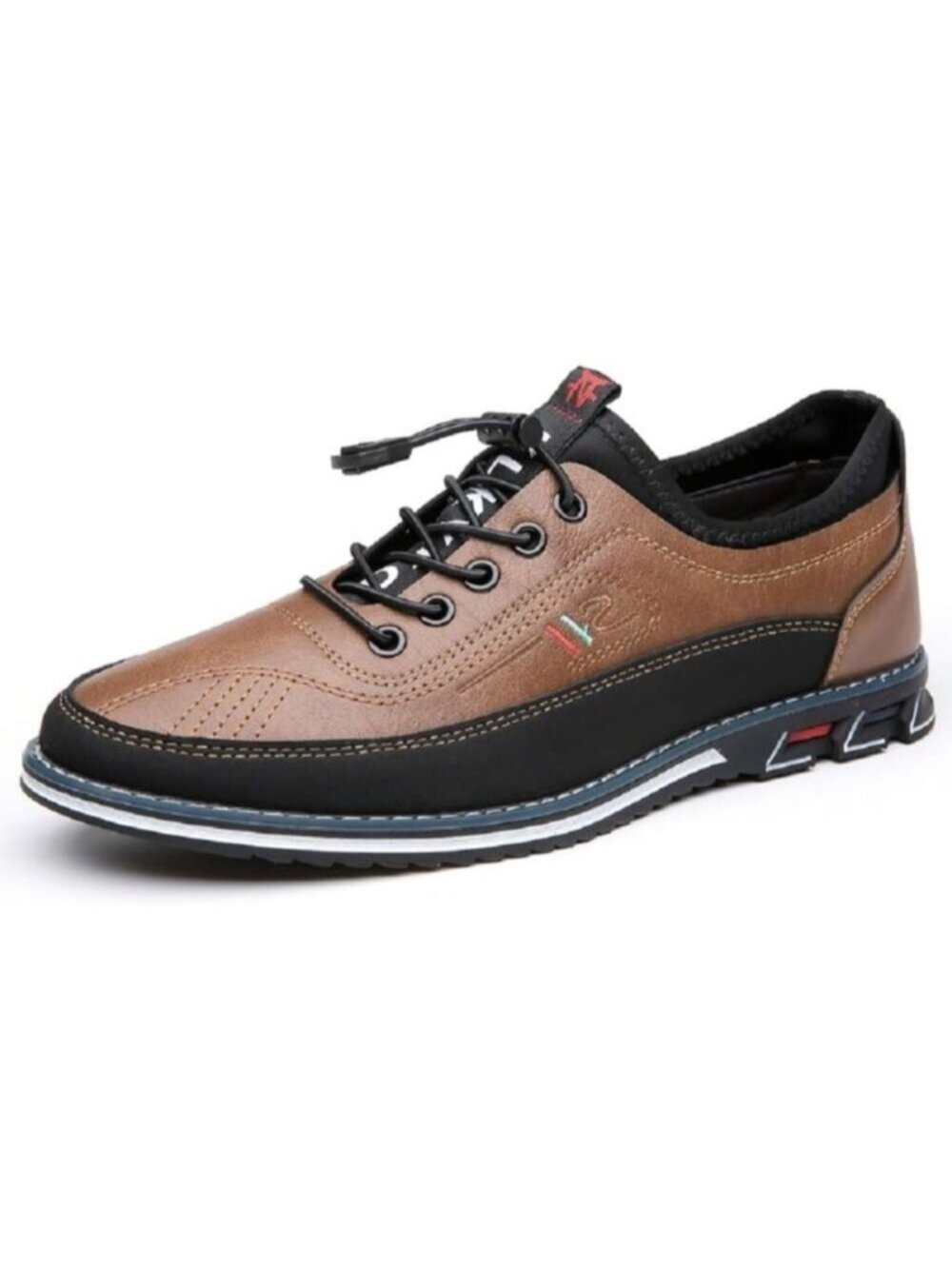 Men's Brown Textured Pebbled Leather Lace-up Pointed Toe Driving Loafers Shoes